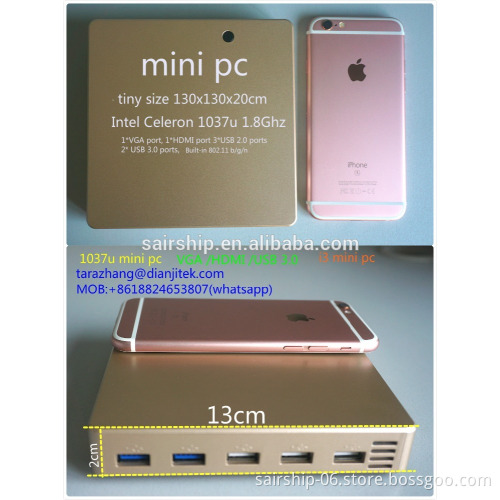 2016 hot selling !!! Intel Celeron 1037u MINI PC x86 mini pc china factory cheapest price good quality